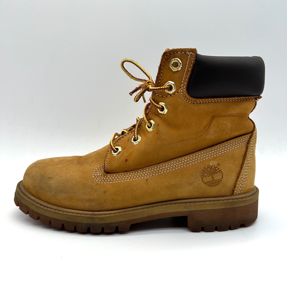 Timberland 6 Inch Premium Boots Kids 5M Wheat Nubuck Waterproof Leather 200 Gram